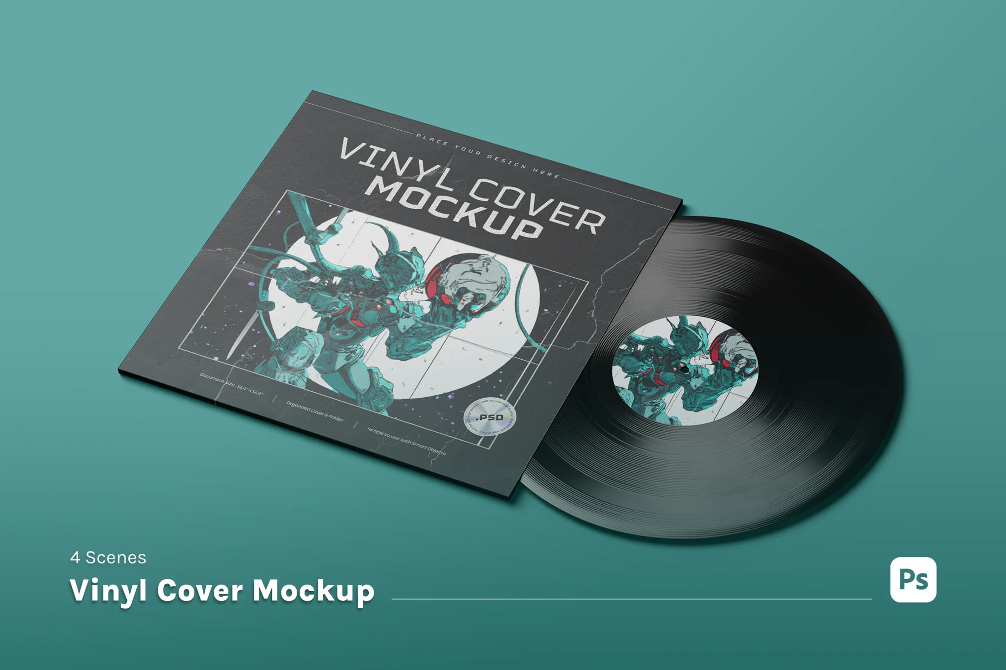 Vinyl Cover Mockup Template