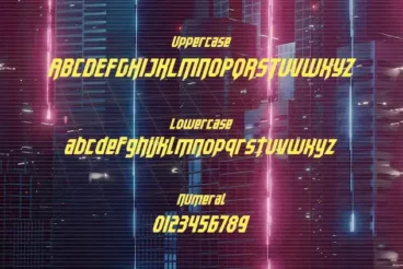 Second alternate image for Voltec Futuristic Cyberpunk Font