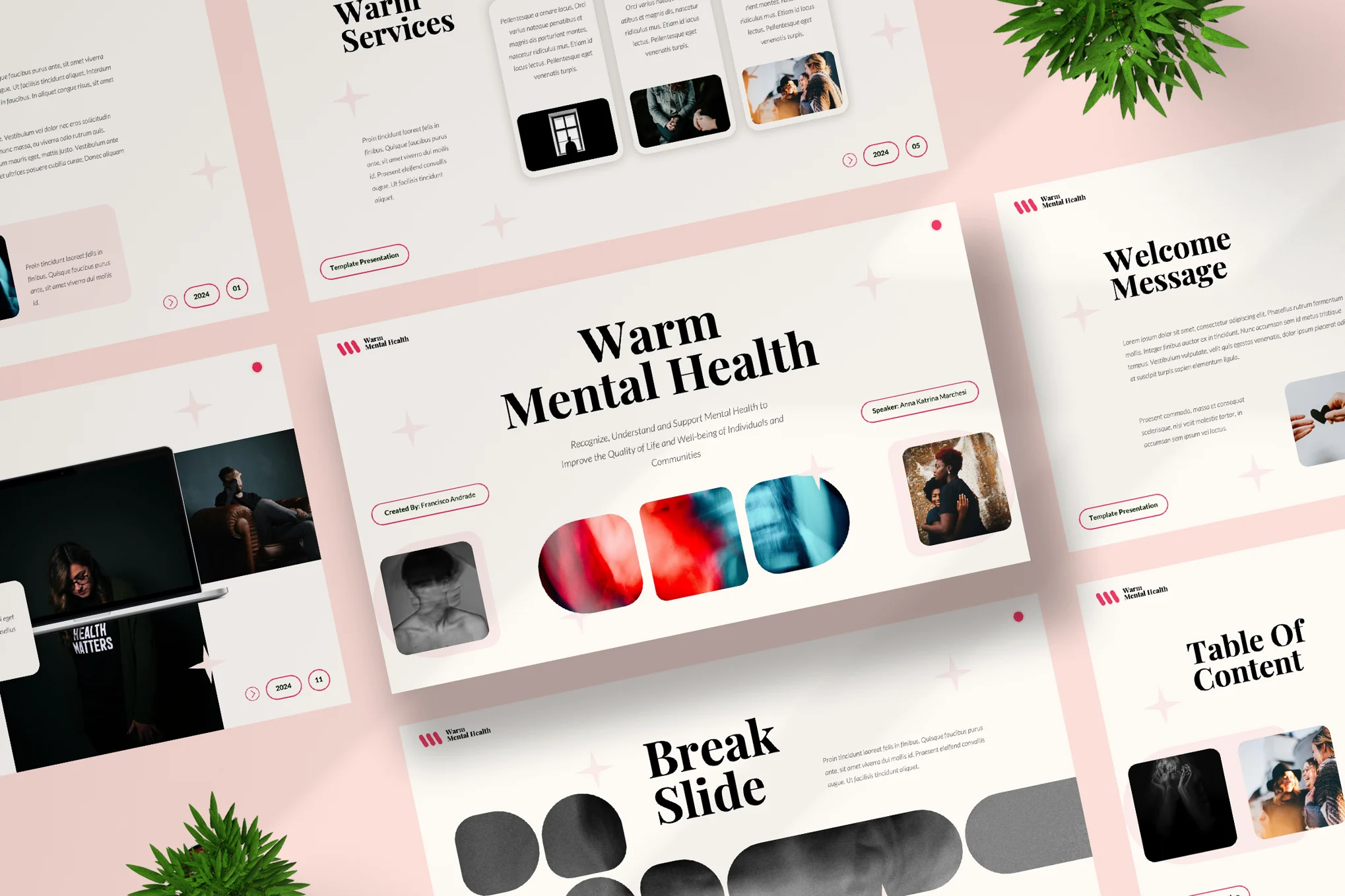 Warm Mental Health PowerPoint Template