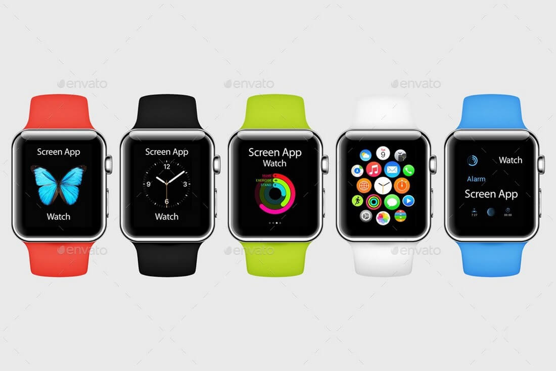 watch-mockups-graphic-river 50+ Apple Watch Mockups & Graphics design tips 