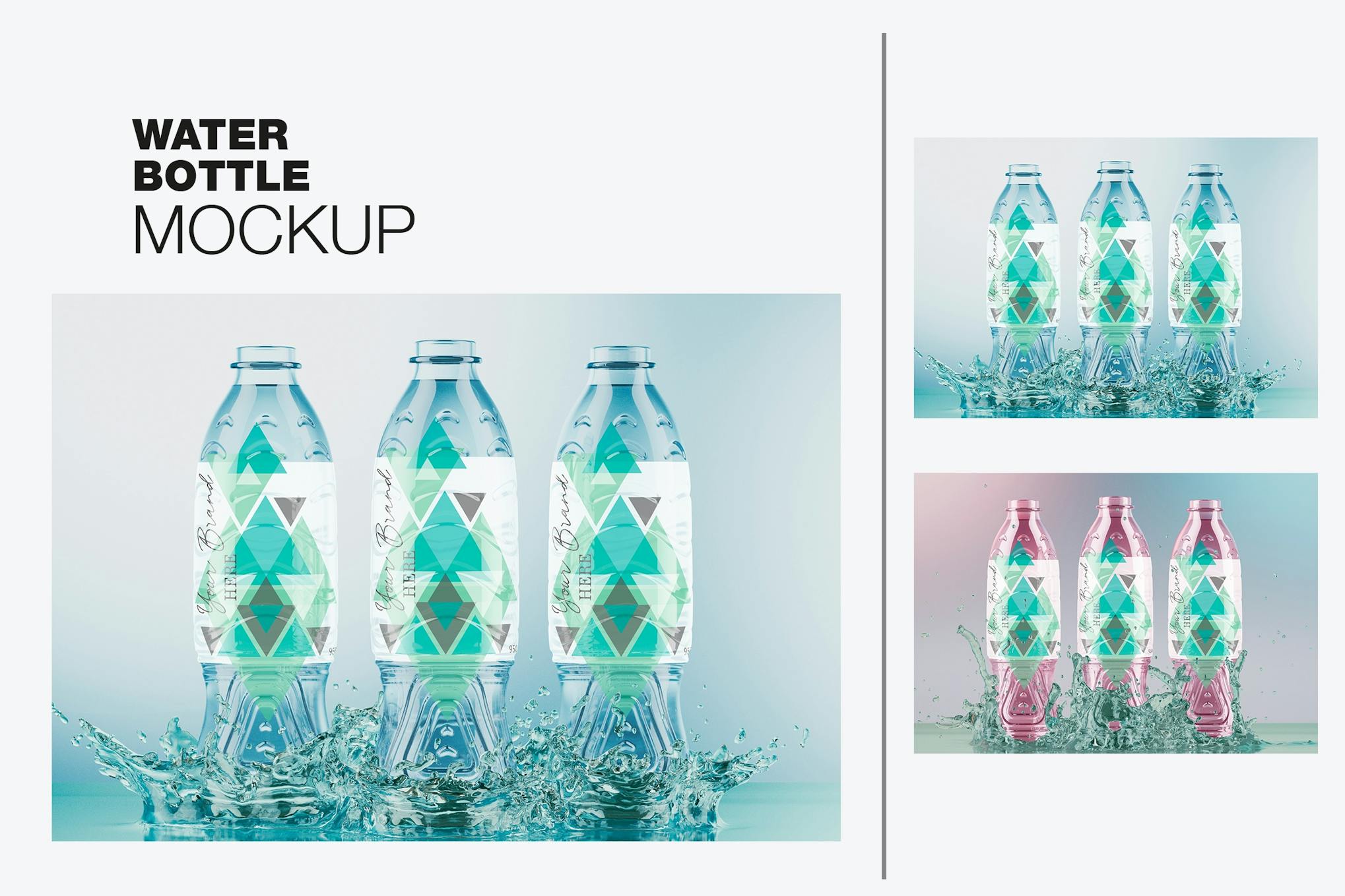 Water Bottles Mockup Set