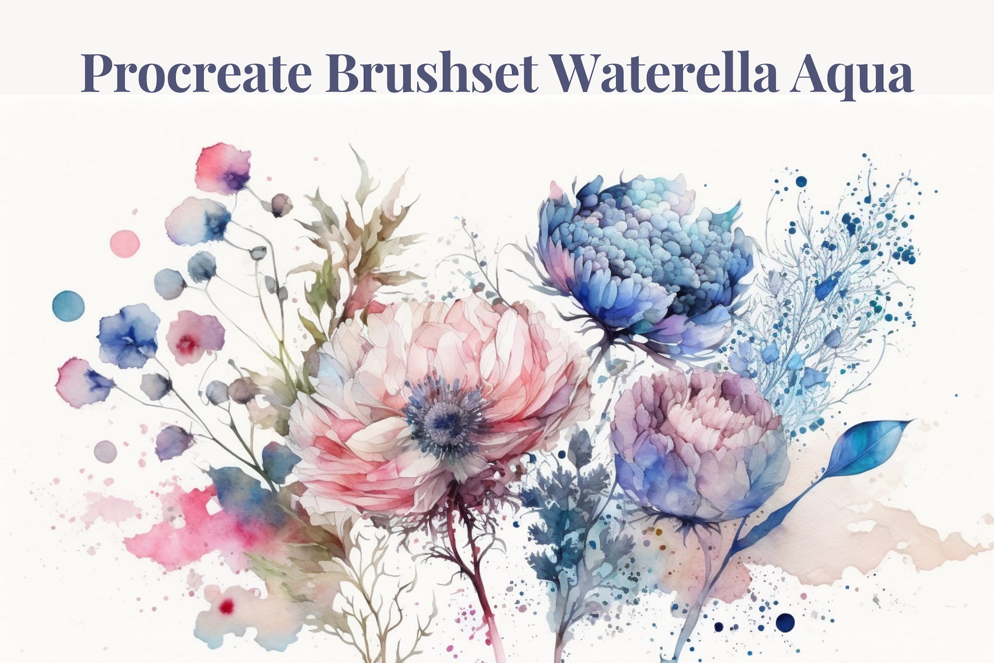 Watercolor Aqua - Procreate Brushes 