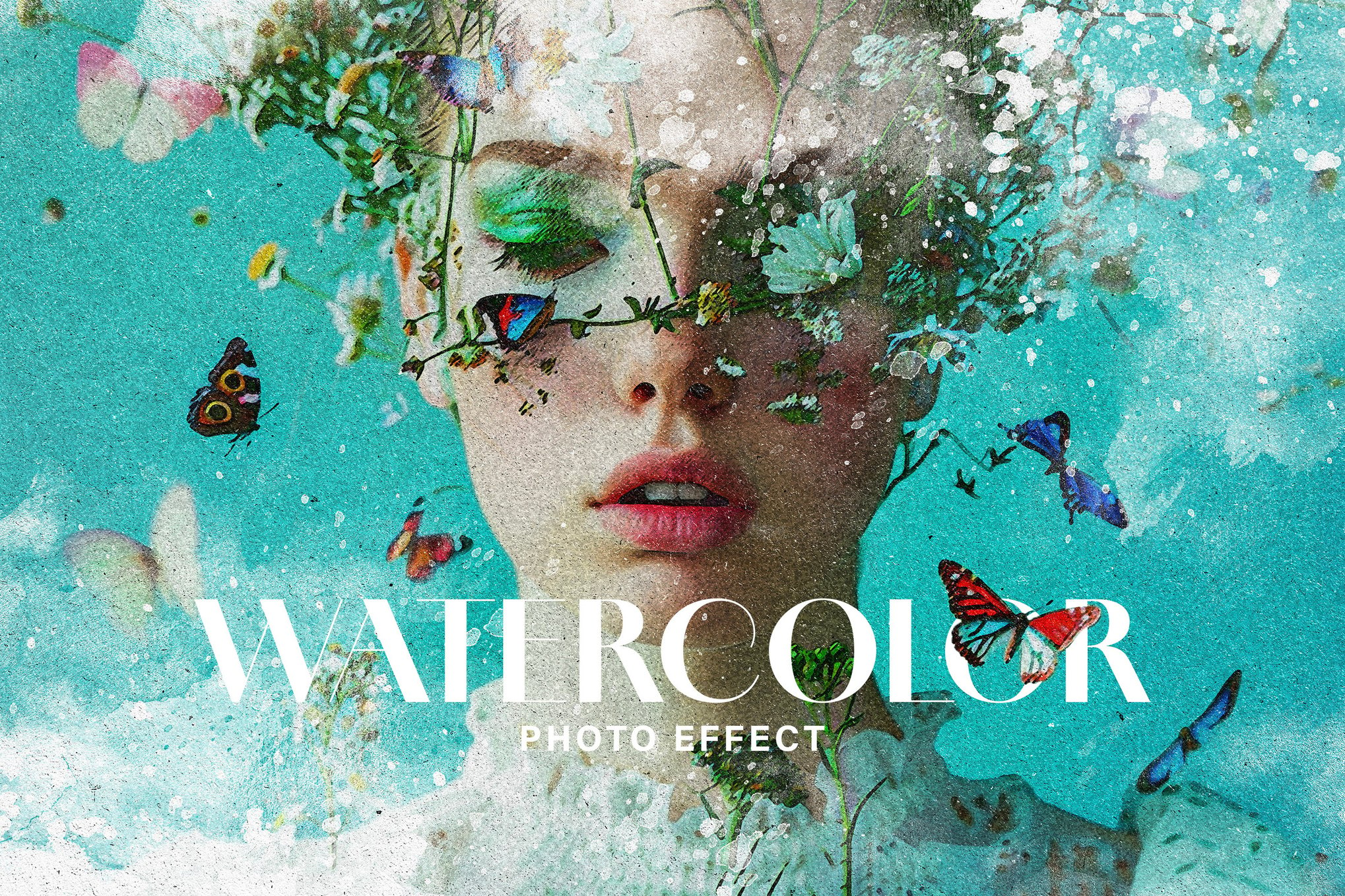 Watercolor Painting Photo Effect PSD