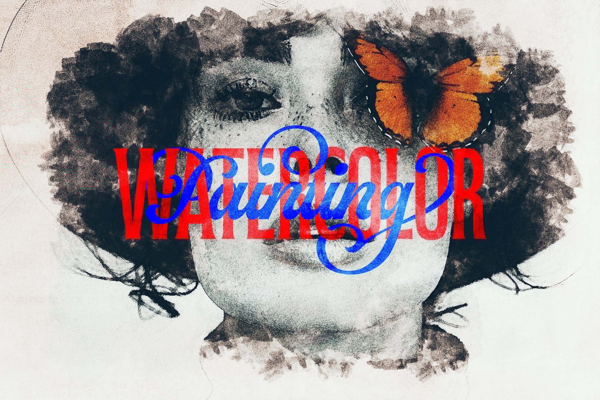 Watercolor Photo Effect PSD Template