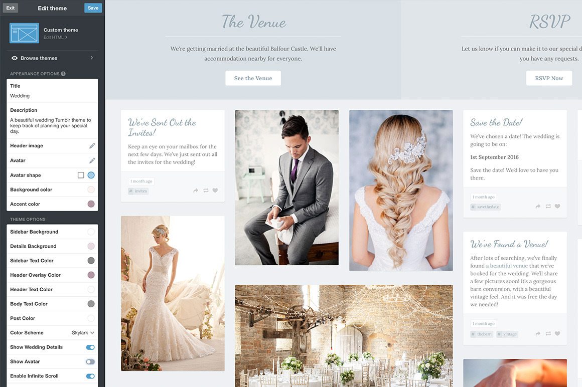 wedding-website-settings