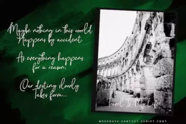 First alternate image for Weekdays Santtuy Creative Cursive Font