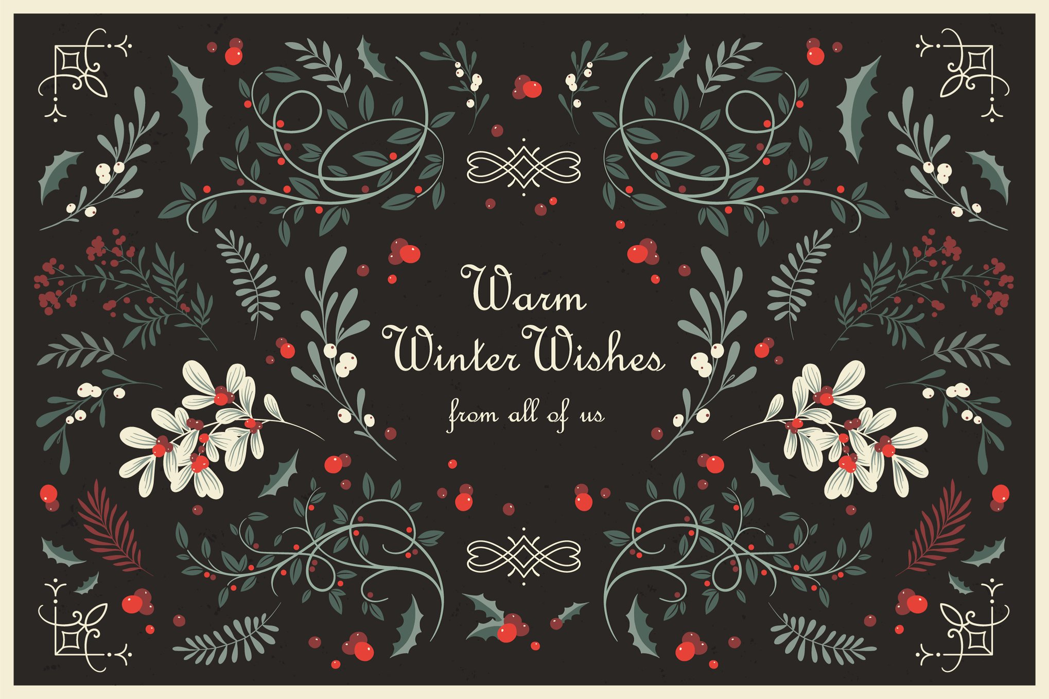 Winter Foliage X-Mas Floral Backgrounds
