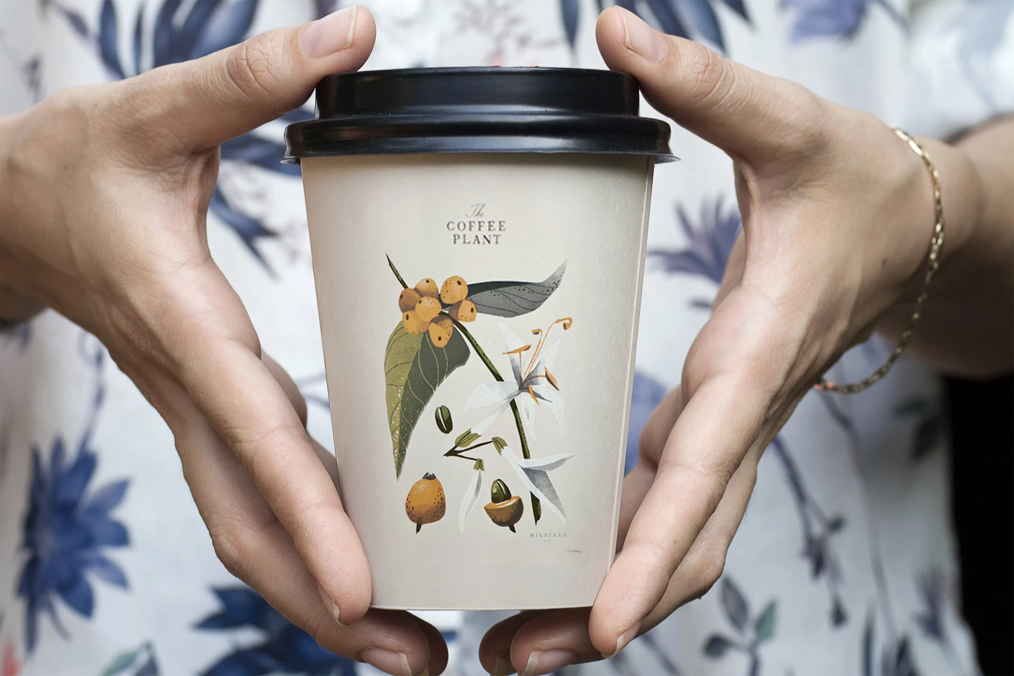 Woman Holding Coffee Cup Mockup