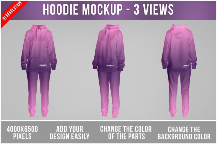 View Information about Women’s Hoodie and Sweatpants Set Mockup