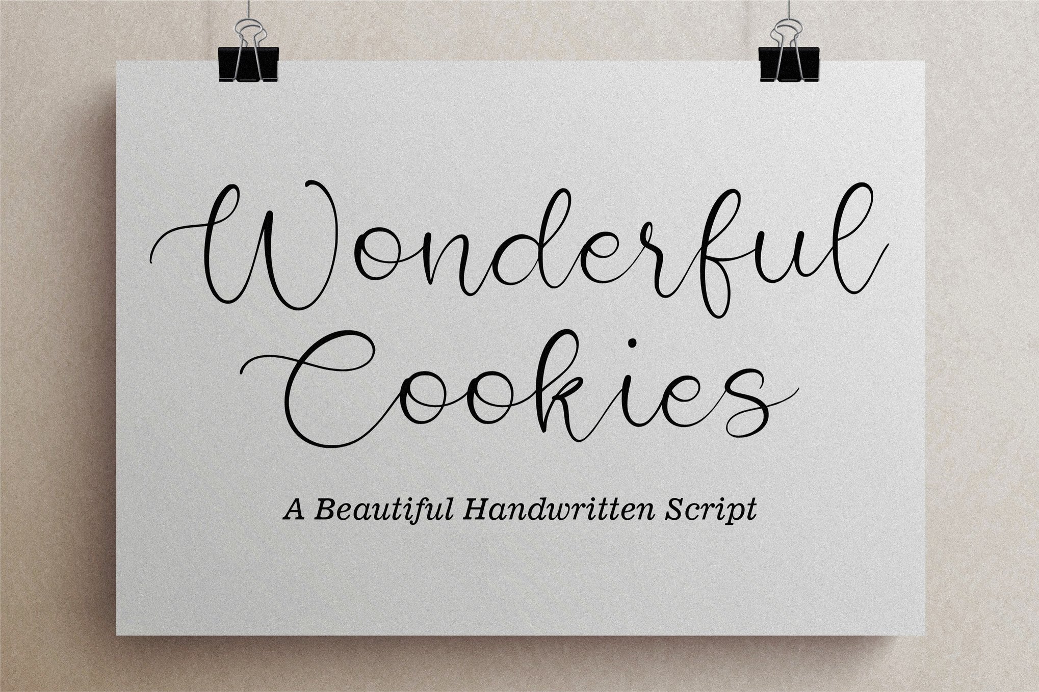 Wonderlful Cookies - Handwritten Cursive Logo Font