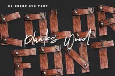 First alternate image for Wooden Planks Font