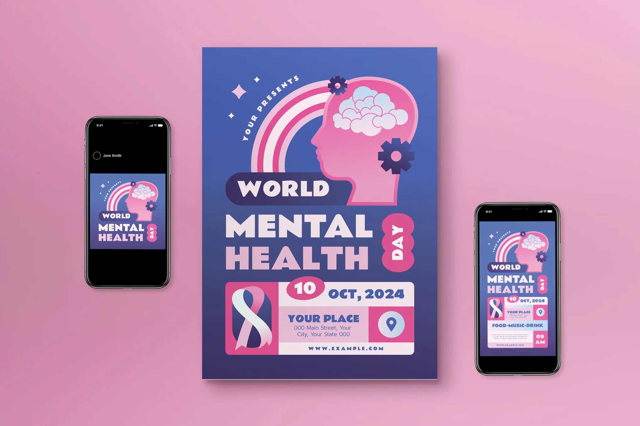 World Mental Health Day Flyer Set