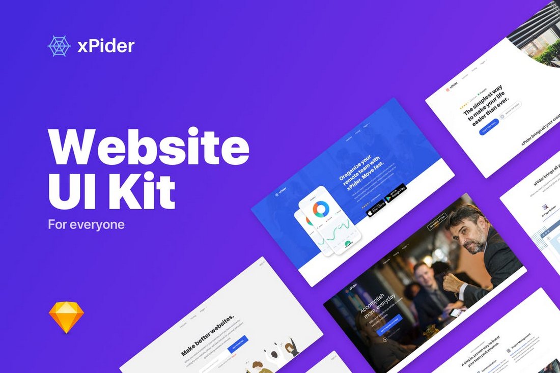 xPider-Website-UI-Kit-Sketch-Template 30+ Best Sketch Templates of 2019 design tips 