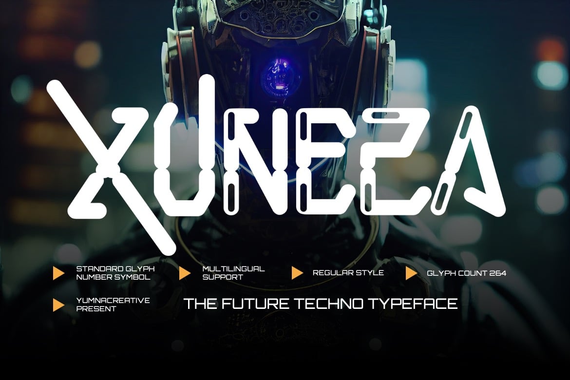 Xuneza - Futuristic Robotic Font