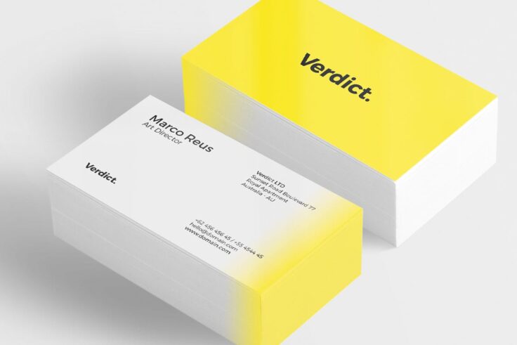 View Information about Yellow Gradient Business Card