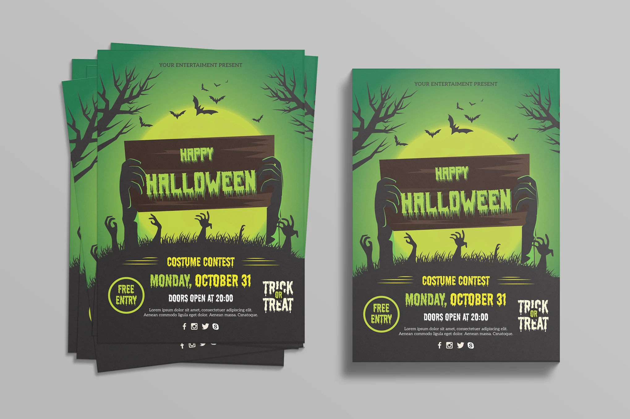 Zombie Halloween Flyer Template